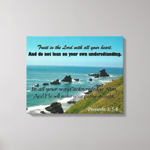 Scripturekonst från Proverbs3:5 - stor kanfas 6 Canvastryck