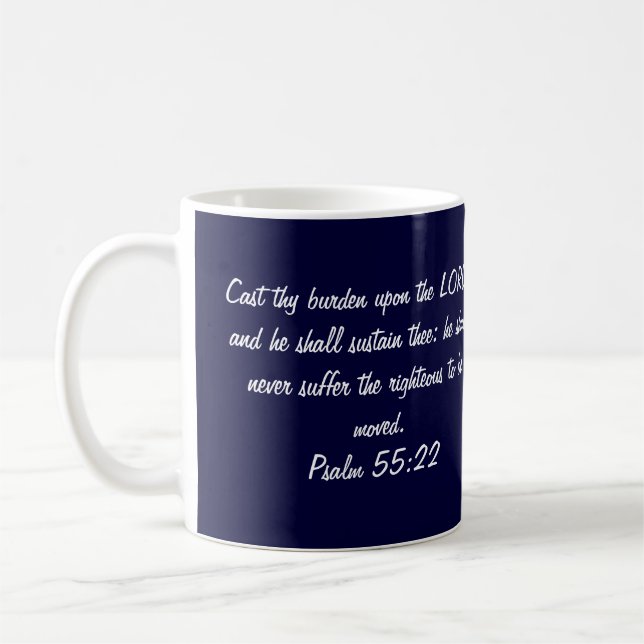 Scripturemugg, Psalm55:22 Kaffemugg (Vänster)