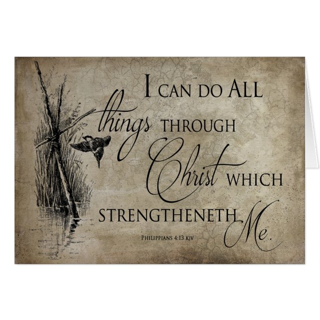 SCRIPTUREVERSE: Philippians4:13 KJV - religiösa Hälsningskort (Framsidan Horizontal)