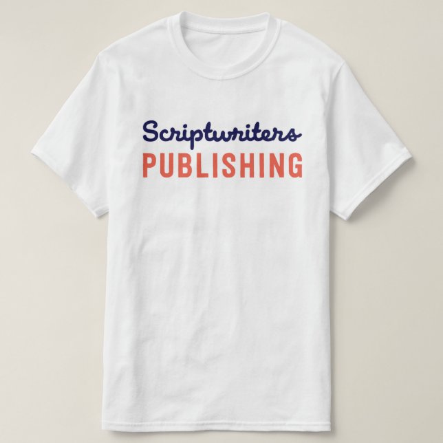Scriptwriters som publicerar Abbys, slösar/blek T Shirt (Design framsida)