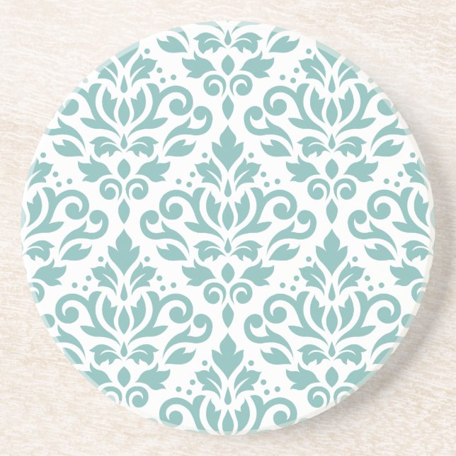 Scroll Damask Teal Pattern Underlägg (Framsidan)