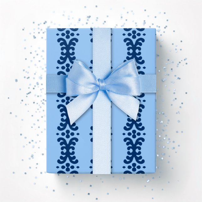 Scroll Dot in Blue Indigo Presentpapper (Skapare uppladdad)