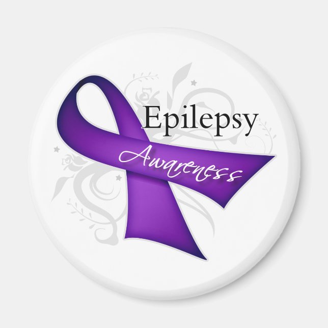 Scroll Ribbon - Epilepsy Awareness Magnet (Framsidan)
