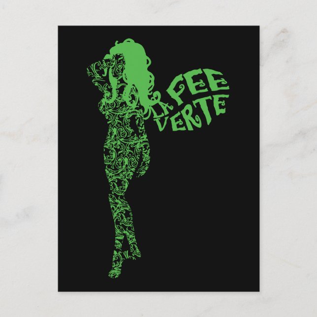 Scrolled La Fee Verte Vykort (Framsida)
