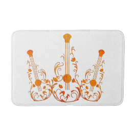 Scrolled Wood Guitar Badrumsmatta