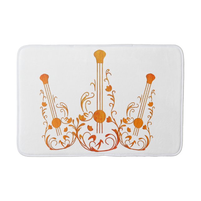 Scrolled Wood Guitar Badrumsmatta (Framsidan)