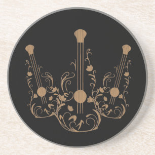 Scrolled Wood Guitars Underlägg