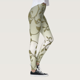 Scrolling Olive Löv Slimming Effect Leggings