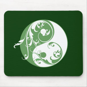 Scrolling Yin & Yang (grönt) Musmatta