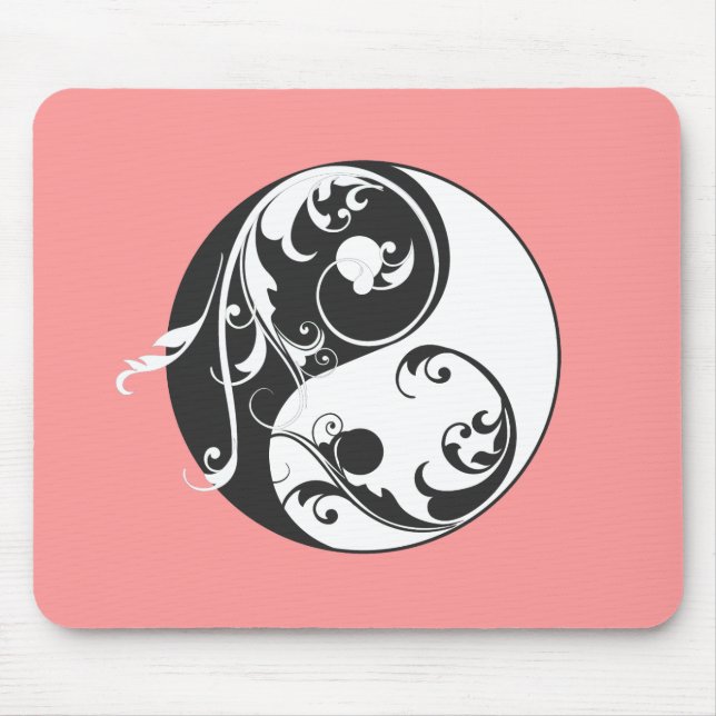 Scrolling Yin & Yang (svart) Musmatta (Framsidan)