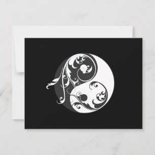 Scrolling Yin Yang Symbol (svart)