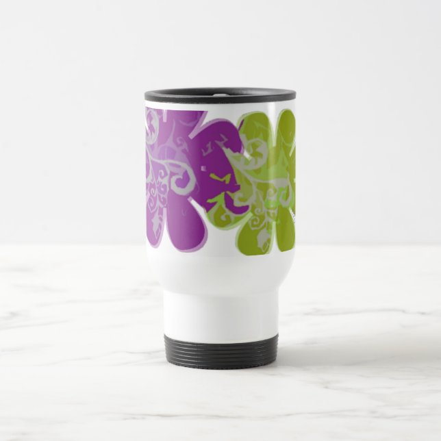 Scrollsar i Blommor (lila/kalk) Resemugg (Center)