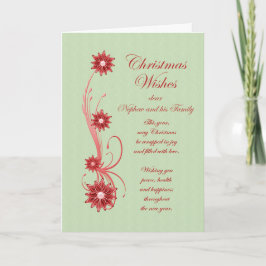 Scrollsar och blommor till Nephew och Familj Helgkort