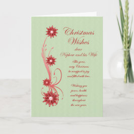 Scrollsar och blommor till Nephew och frun Helgkort