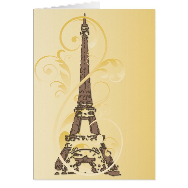 Scrollsar och Eiffel Torn Hälsningskort (Framsidan)