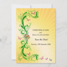 Scrollsar och fjärilar spara datumet