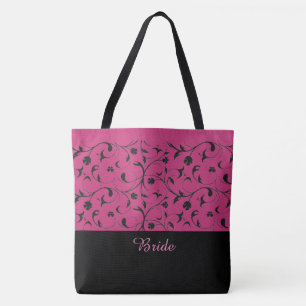 Scrollsarna Bride Tote Bag Shock rosa & Black Tygkasse