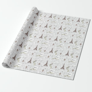Scrollsarna i Paris Eiffel Torn Fransk Presentpapper