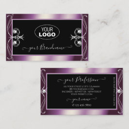 Scrollwork Black Lila Gnistra Diamonds med Logotyp Visitkort