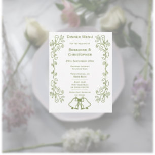 Scrollwork Design Klockor Bröllop Meny