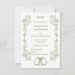 Scrollwork Design Klockor Bröllop OSA Kort