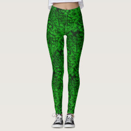 Scrollwork-Grönt Leggings