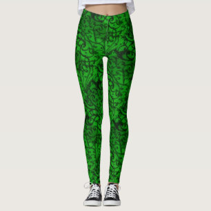 Scrollwork-Grönt Leggings