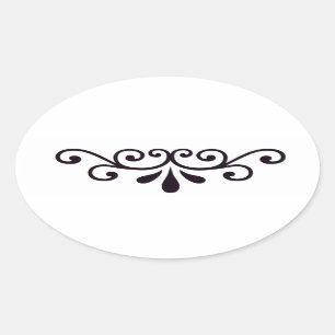 Scrollwork Sticker Ovalt Klistermärke