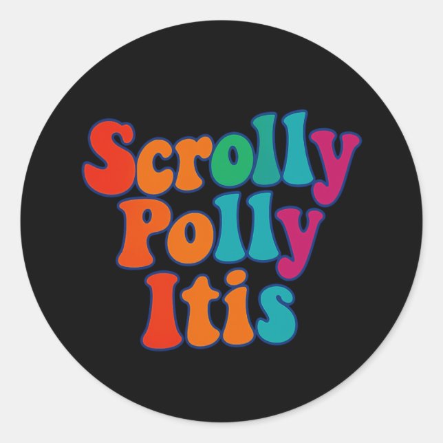 Scrolly Polly Itis Klistermärke (Framsida)