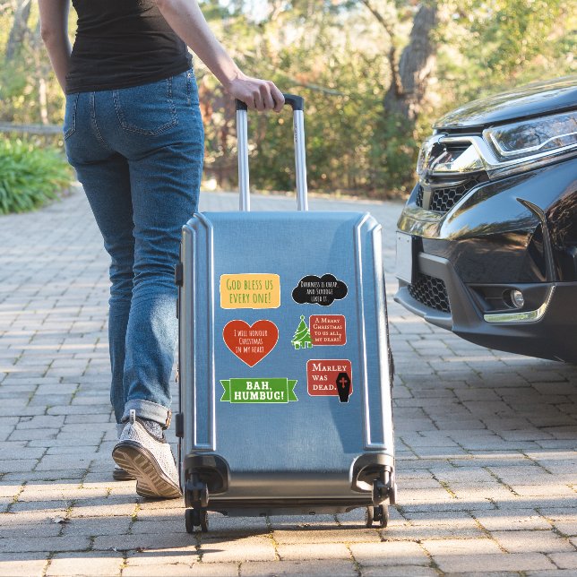 Scrooge A Jul Sång Citattsteckentaketet Klistermärken (Resväska Insitu)