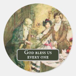 Scrooge A jul Sång Dickens jul Runt Klistermärke