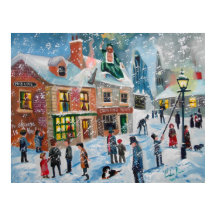 Scrooge A jul Sång vinterscen snö spöken