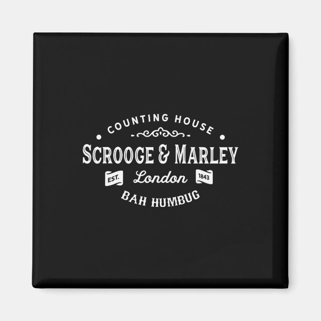 Scrooge and Marley Counting House jul Sång Magnet (Framsidan)