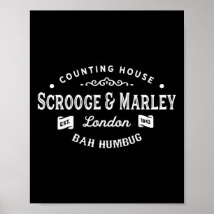 Scrooge and Marley Counting House jul Sång Poster