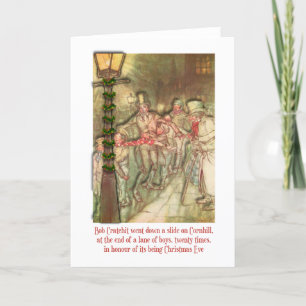 Scrooge Charles Dickens julkort Helgkort