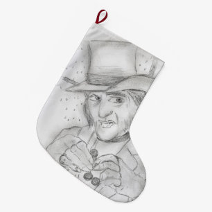 Scrooge i svartvitt stor julstrumpa