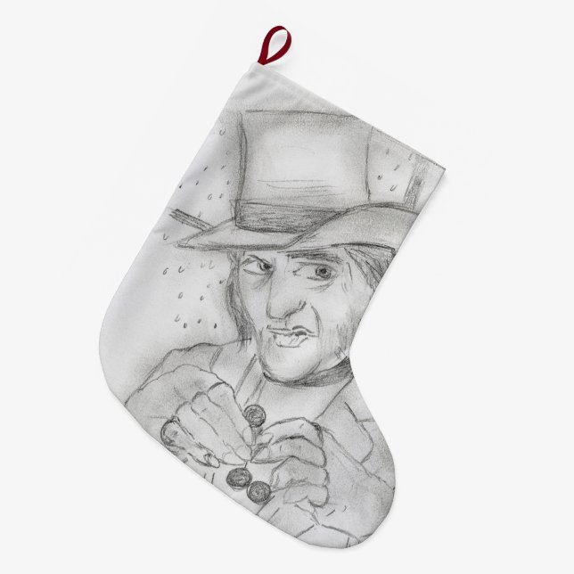 Scrooge i svartvitt stor julstrumpa (Framsidan (Hängande))