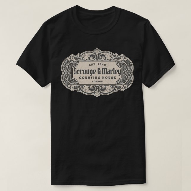 Scrooge Marley Counting House London Est 1843 T Shirt (Design framsida)