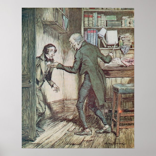 Scrooge och Bob Cratchit Poster (Framsidan)