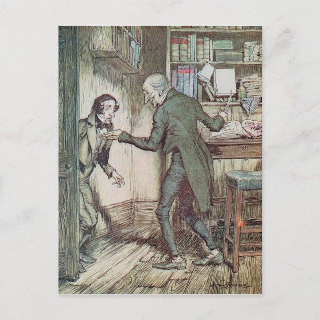 Scrooge och Bob Cratchit Vykort (Framsida)