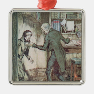 Scrooge och egennamn Cratchit Julgransprydnad Metall