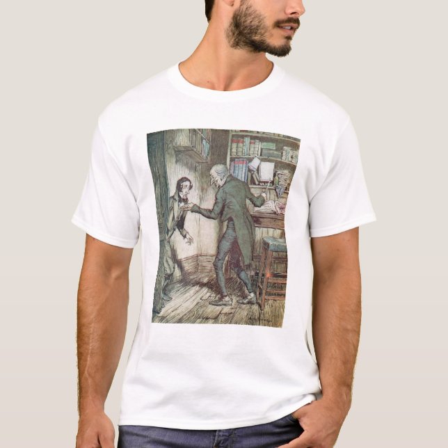 Scrooge och egennamn Cratchit T-shirt (Framsida)
