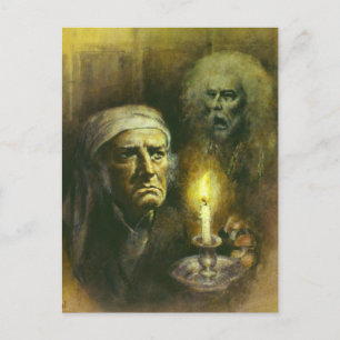 Scrooge- och Ghost-vykort Vykort