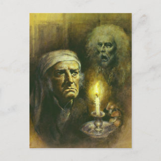 Scrooge- och Ghost-vykort Vykort