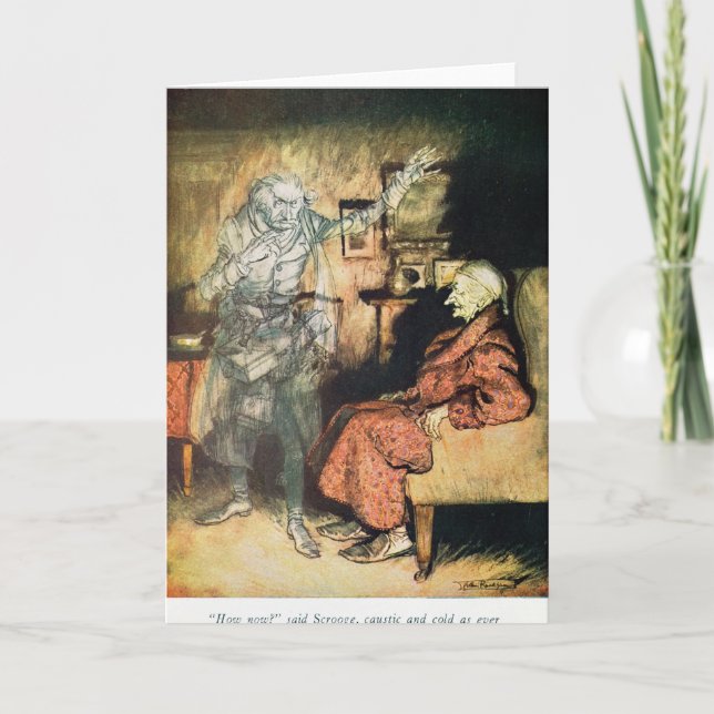 Scrooge och spöken av Marley Helgkort (Framsida)