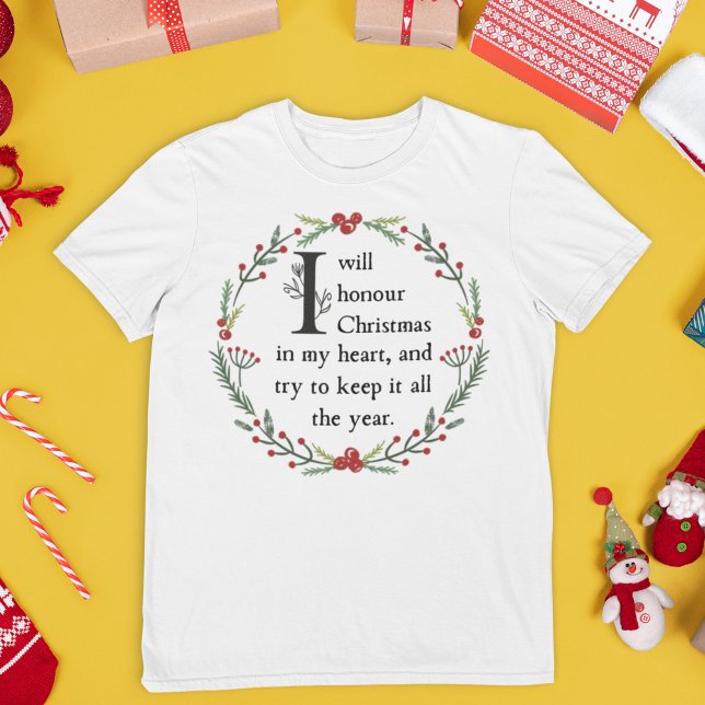 Scrooge Quote Dickens A jul Sång Victorian T Shirt (This Dickens Christmas T-shirt makes people smile and reminds us of the real reason for the season.)