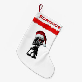 Scrooge Skeleton i Santa Hat Liten Julstrumpa