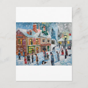 Scrooge spöken för en plats för julsångvintersnö helg vykort