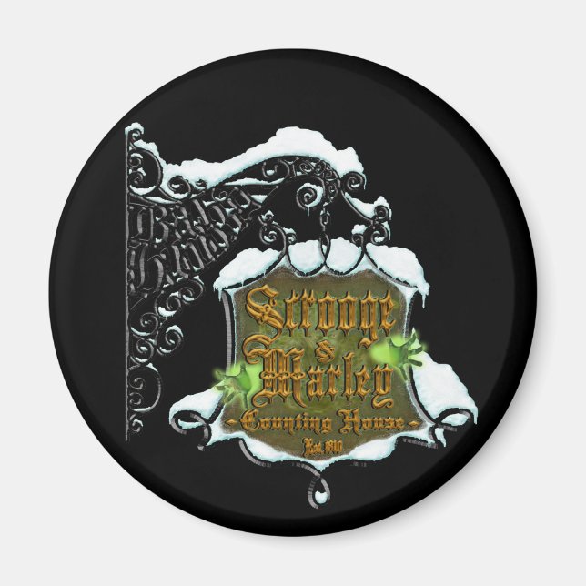 ScroogeHauntedSign Magnet (Framsidan)