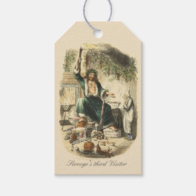 Scrooges tredje besökare presentetikett (Framsidan)